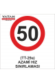 TT-29a AZAMİ HIZ SINIRLAMASI 50
